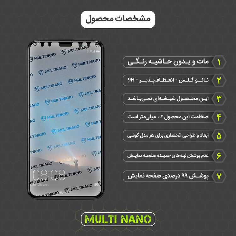 محافظ صفحه نمایش مات مولتی نانو مدل X-S1M مناسب برای گوشی موبایل هوآوی Mate 10 Lite