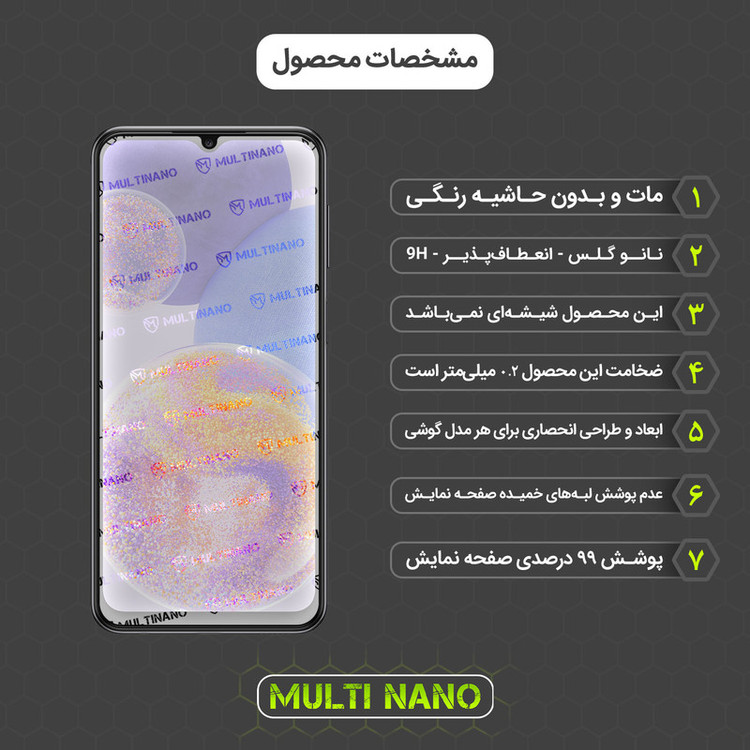 محافظ صفحه نمایش مات مولتی نانو مدل X-S1M مناسب برای گوشی موبایل سامسونگ Galaxy A23
