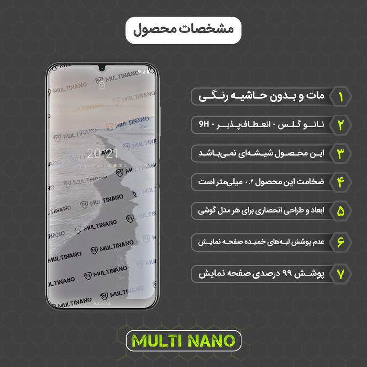 محافظ صفحه نمایش مات مولتی نانو مدل X-S1M مناسب برای گوشی موبایل نوکیا G10