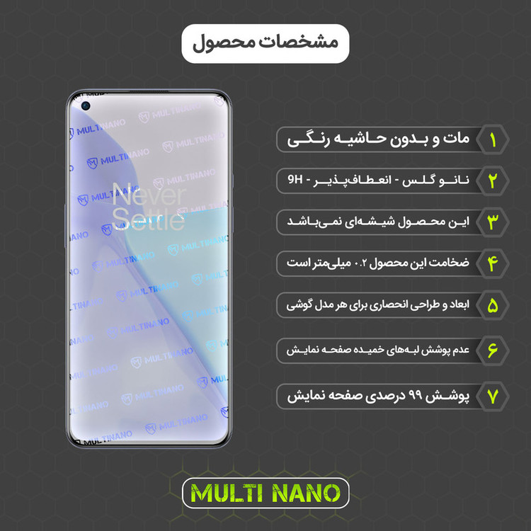 محافظ صفحه نمایش مات مولتی نانو مدل X-S1M مناسب برای گوشی موبایل وان پلاس 9