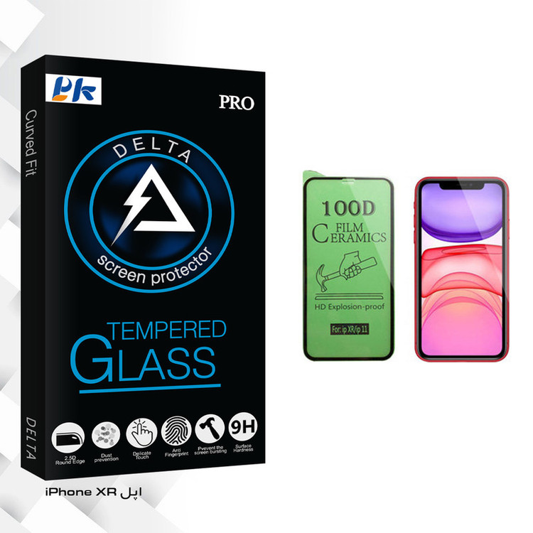 محافظ صفحه نمایش سرامیکی پی کی مدل Delta Glass مناسب برای گوشی موبایل اپل iPhone XR