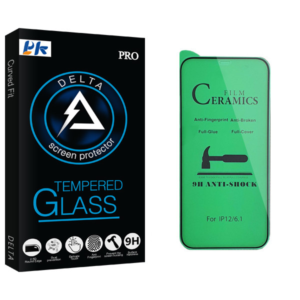 محافظ صفحه نمایش سرامیکی پی کی مدل Delta Glass مناسب برای گوشی موبایل اپل iPhone 12