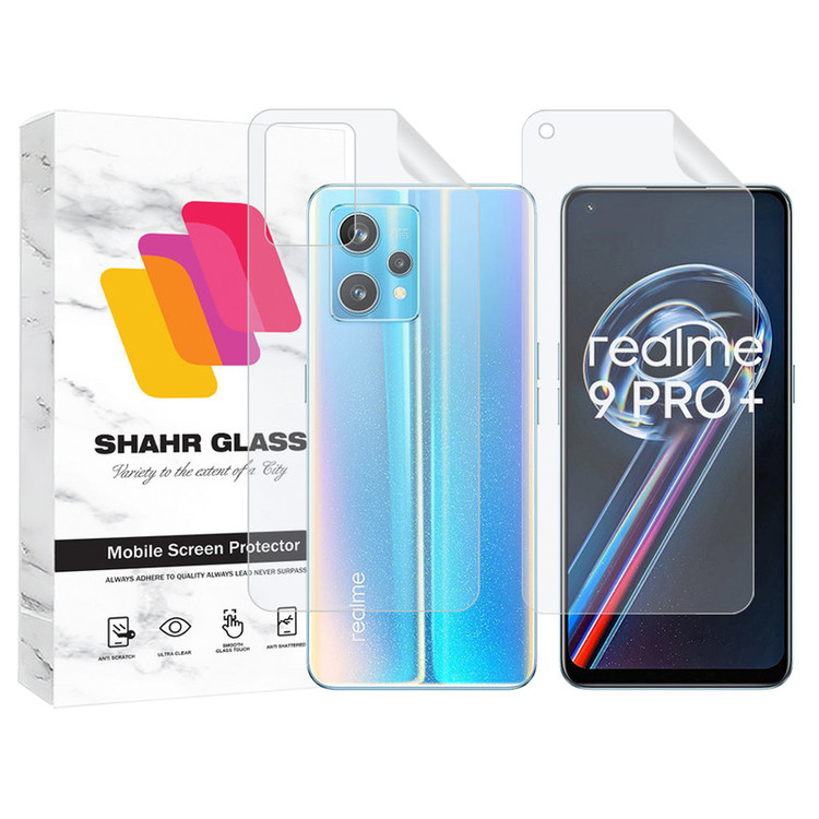 محافظ صفحه نمایش هیدروژل شهر گلس مدل MTNANFBSH مناسب برای گوشی موبایل ریلمی Realme 9 Pro Plus به همراه محافظ پشت گوشی