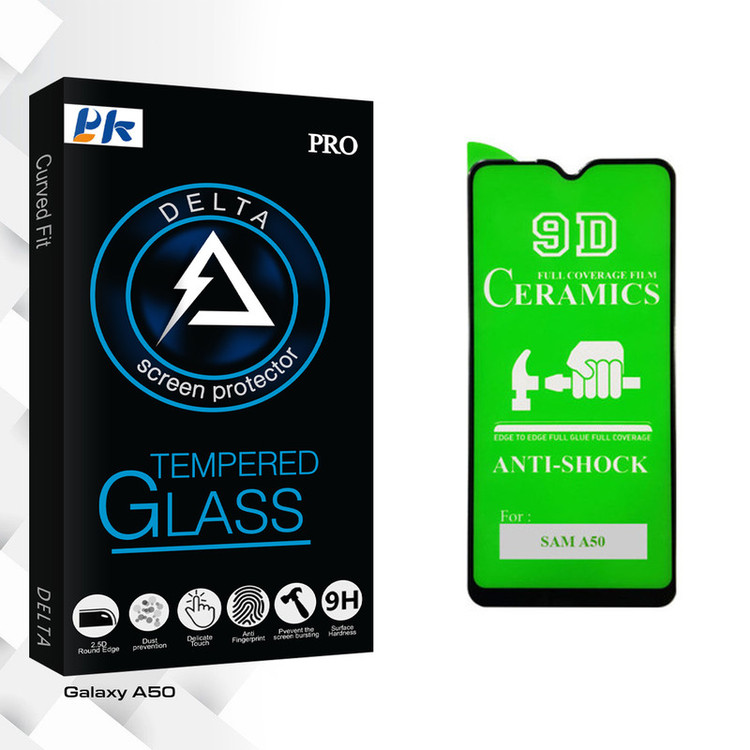 محافظ صفحه نمایش پی کی مدل Delta Glass مناسب برای گوشی موبایل سامسونگ Galaxy A50