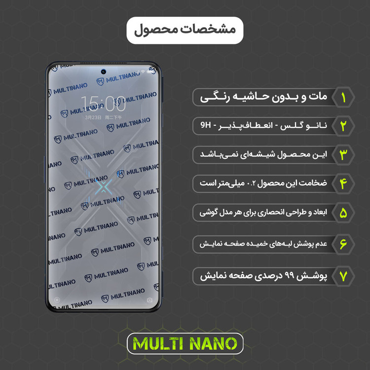 محافظ صفحه نمایش مات مولتی نانو مدل X-S1M مناسب برای گوشی موبایل شیائومی Black Shark 4