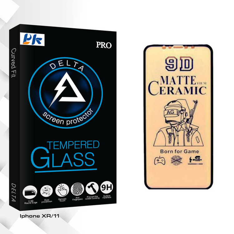 محافظ صفحه نمایش مات پی کی مدل Delta Glass مناسب برای گوشی موبایل اپل Iphone XR/11