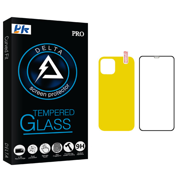 محافظ صفحه نمایش و پشت گوشی پی کی مدل Delta Glass مناسب برای گوشی موبایل اپل iPhone 12 Pro Max