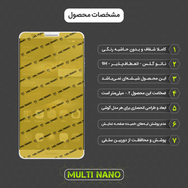 محافظ صفحه نمایش مولتی نانو مدل X-SFL مناسب برای گوشی موبایل هوآوی Ascend Mate 7 به همراه برچسب پوششی