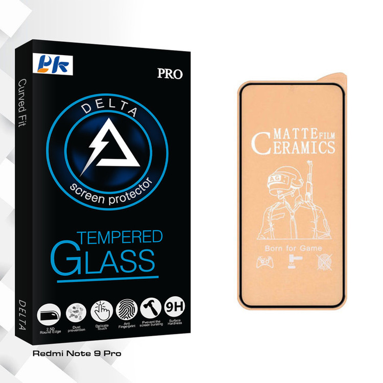 محافظ صفحه نمایش مات پی کی مدل Delta Glass مناسب برای گوشی موبایل شیائومی Redmi Note 9 Pro