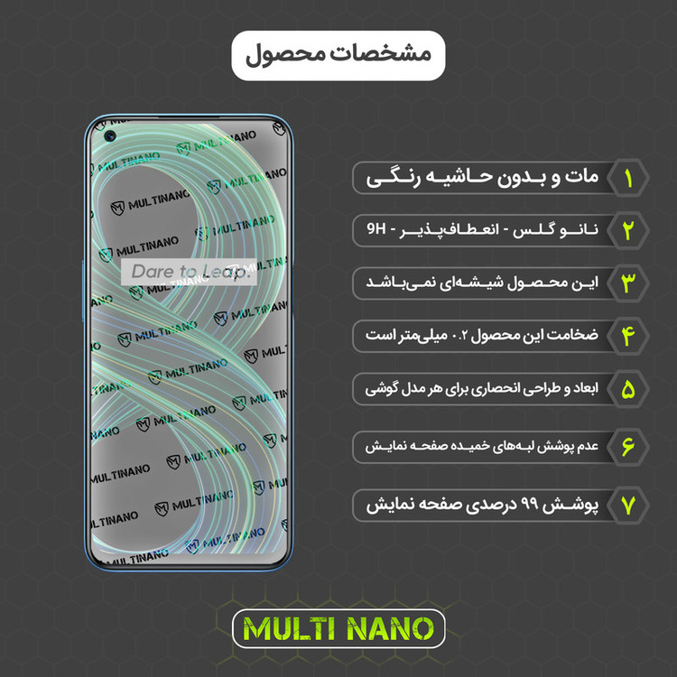 محافظ صفحه نمایش مات مولتی نانو مدل X-S1M مناسب برای گوشی موبایل ریلمی 8 5G