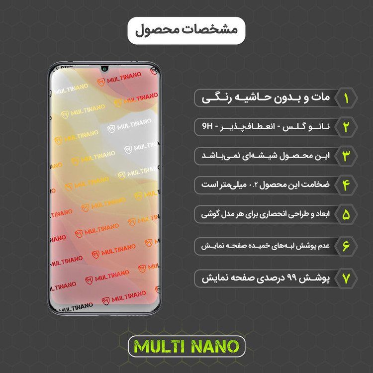 محافظ صفحه نمایش مات مولتی نانو مدل X-S1M مناسب برای گوشی موبایل شیائومی Mi 10 Lite