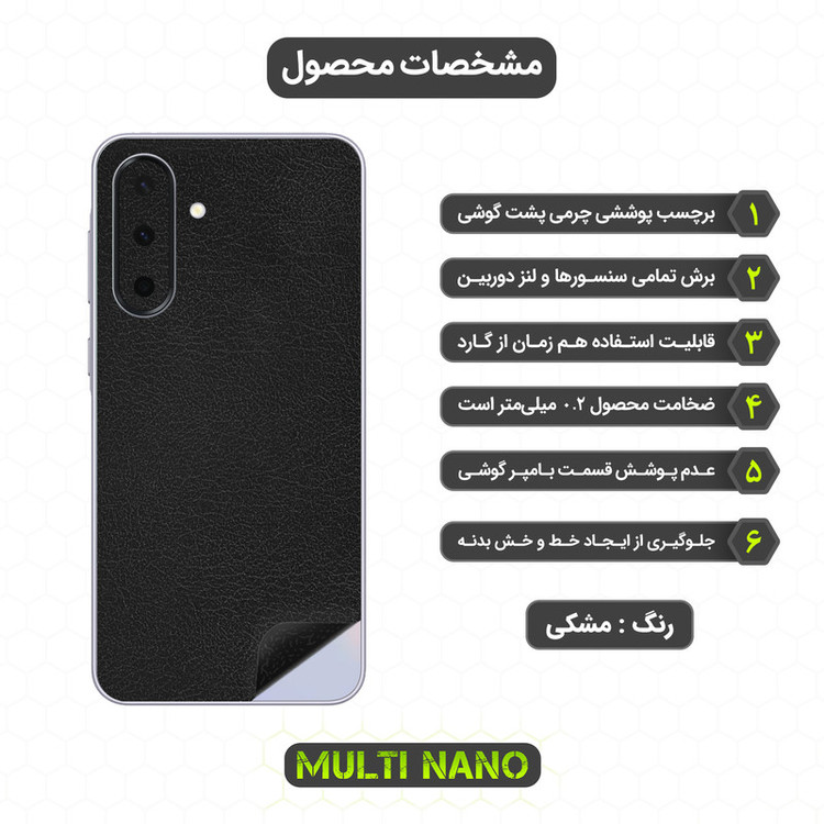 برچسب پوششی مولتی نانو طرح چرم مدل X-F1L مناسب برای گوشی موبایل سامسونگ Galaxy A36
