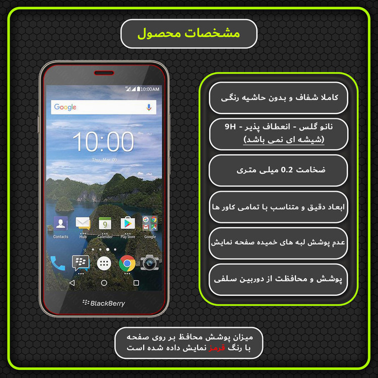 محافظ صفحه نمایش مولتی نانو مدل X-S2N مناسب برای گوشی موبایل بلک بری Aurora بسته دو عددی