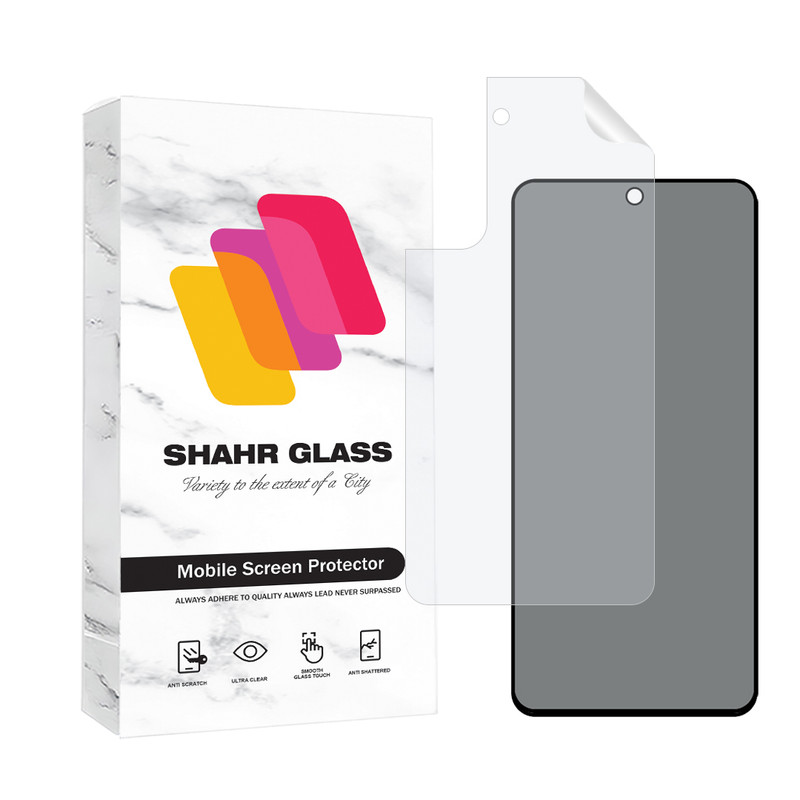 محافظ صفحه نمایش حریم شخصی شهر گلس مدل FULLPRIVNANOSH مناسب برای گوشی موبایل سامسونگ Galaxy S21 FE 5G به همراه محافظ پشت گوشی