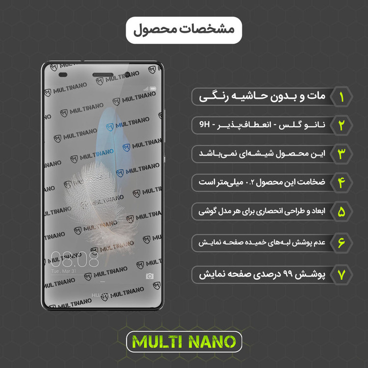 محافظ صفحه نمایش مات مولتی نانو مدل X-S2M مناسب برای گوشی موبایل هوآوی P8 Lite بسته دو عددی