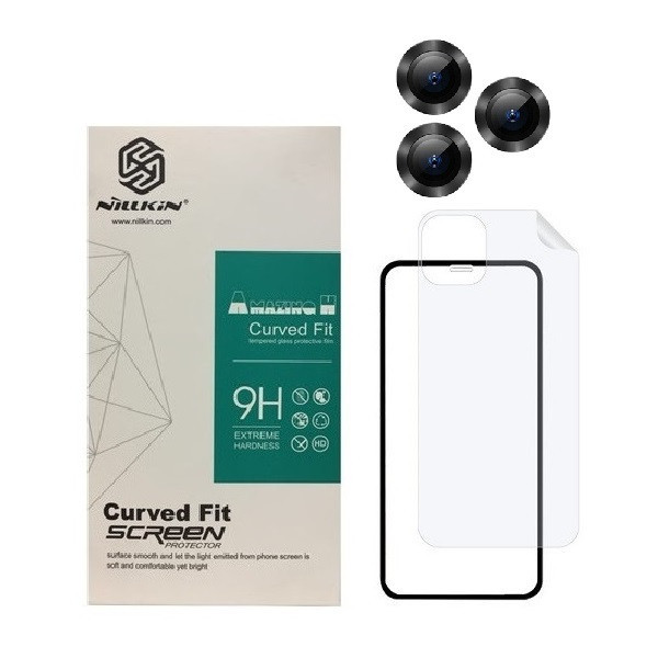 محافظ صفحه نمایش مدل 2FN مناسب برای گوشی موبایل اپل iPhone 13 pro max به همراه محافظ پشت گوشی و محافظ لنز دوربین