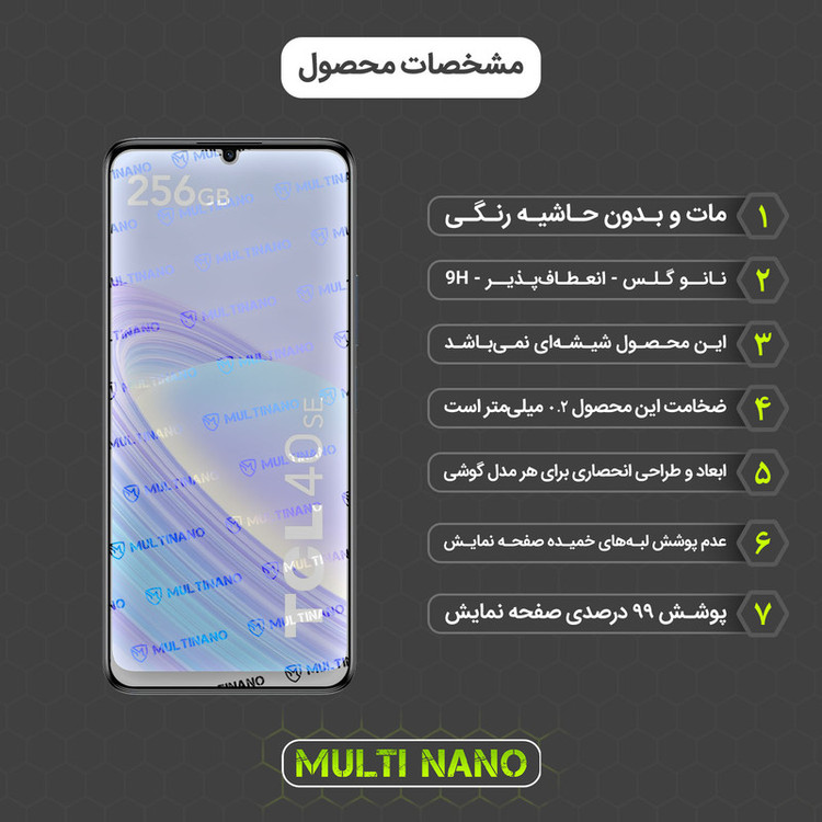محافظ صفحه نمایش مات مولتی نانو مدل X-S2M مناسب برای گوشی موبایل تی سی ال 40 SE بسته دو عددی