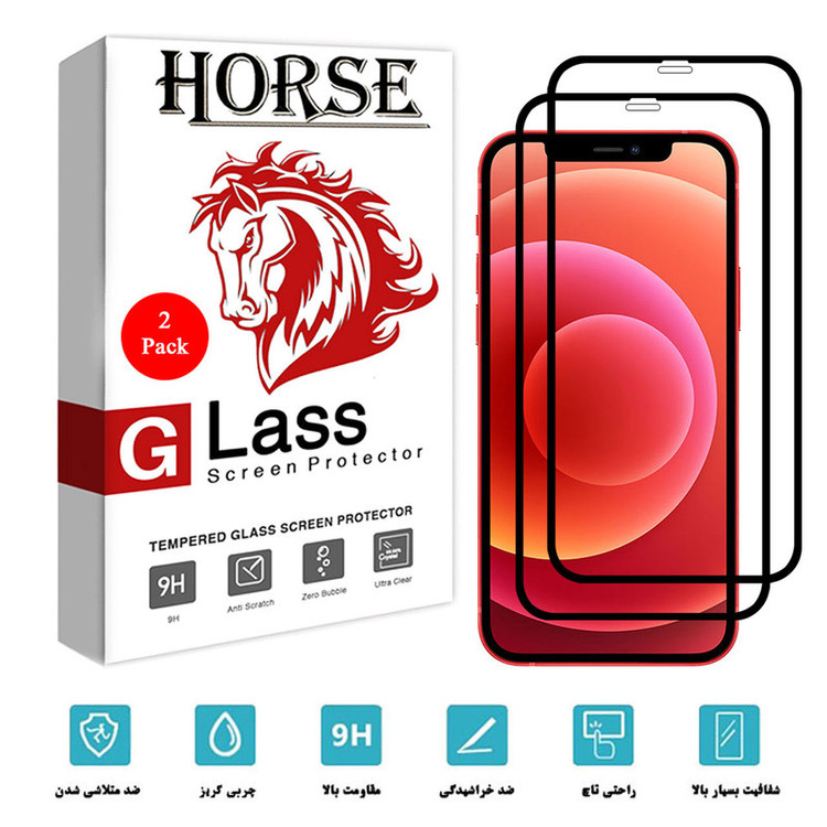 محافظ صفحه نمایش سرامیکی هورس مدل CRM مناسب برای گوشی موبایل اپل iPhone 12 Pro Max بسته دو عددی