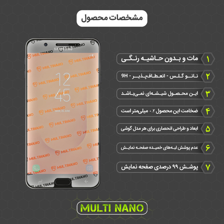 محافظ صفحه نمایش مات مولتی نانو مدل X-S2M مناسب برای گوشی موبایل سامسونگ Galaxy J7 Prime 2 بسته دو عددی