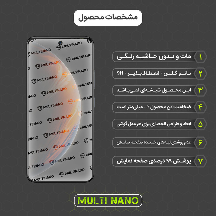 محافظ صفحه نمایش مات مولتی نانو مدل X-S2M مناسب برای گوشی موبایل اینفینیکس Zero X Pro بسته دو عددی