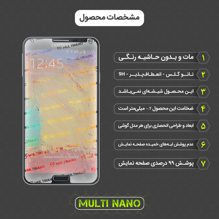 محافظ صفحه نمایش مات مولتی نانو مدل X-S1M مناسب برای گوشی موبایل سامسونگ Galaxy Note 3 Neo