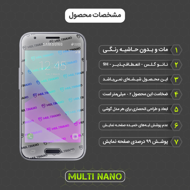 محافظ صفحه نمایش مات مولتی نانو مدل X-S1M مناسب برای گوشی موبایل سامسونگ Galaxy J1 Mini 2016