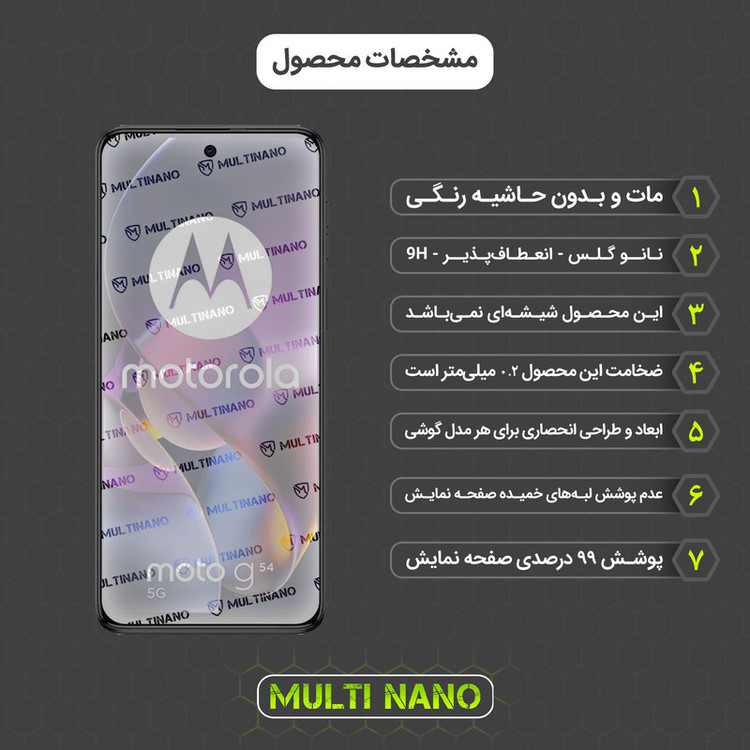محافظ صفحه نمایش مات مولتی نانو مدل X-S1M مناسب برای گوشی موبایل موتورولا Moto G54