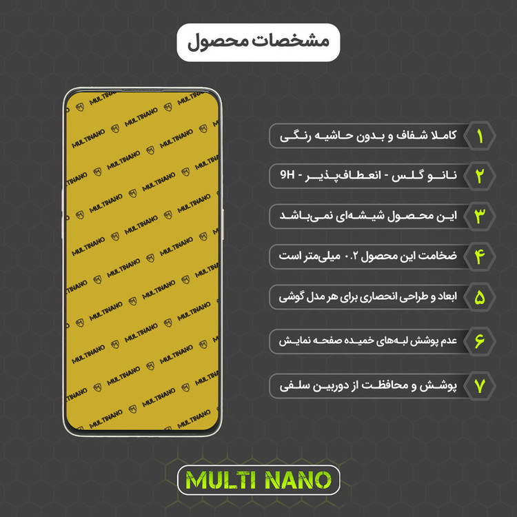 محافظ صفحه نمایش مولتی نانو مدل X-S2N مناسب برای گوشی موبایل اوپو Reno7 بسته دو عددی