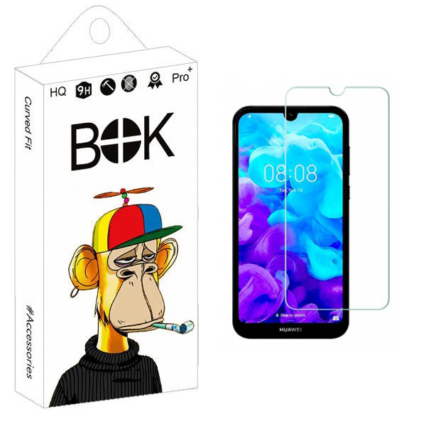 محافظ صفحه نمایش شیشه ای بوک مدل Achromic مناسب برای گوشی موبایل هوآوی Y5 2019 / Y5 Prime 2019 / آنر 8s