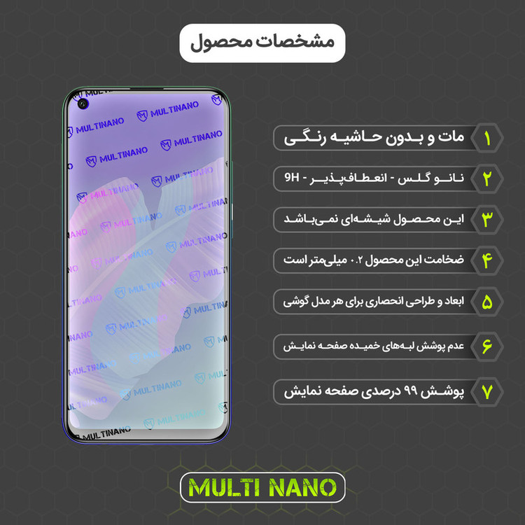 محافظ صفحه نمایش مات مولتی نانو مدل X-S2M مناسب برای گوشی موبایل هوآوی Y7P بسته دو عددی