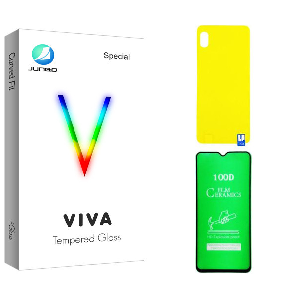 محافظ صفحه نمایش سرامیکی جانبو مدل Viva مناسب برای گوشی موبایل سامسونگ Galaxy A10 به همراه محافظ پشت گوشی