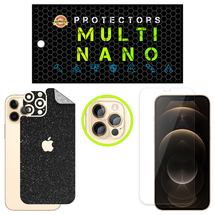 محافظ صفحه نمایش مولتی نانو مدل X-SLFG مناسب برای گوشی موبایل اپل iPhone 12 Pro Max به همراه برچسب پوششی پشت و محافظ لنز دوربین
