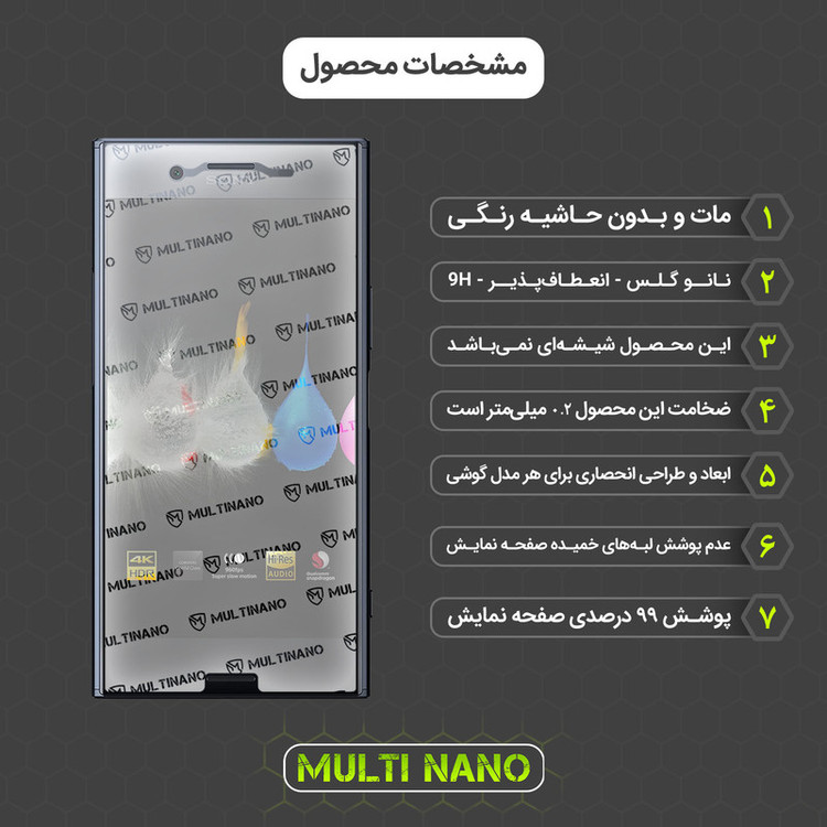 محافظ صفحه نمایش مات مولتی نانو مدل X-S1M مناسب برای گوشی موبایل سونی Xperia XZ Premium