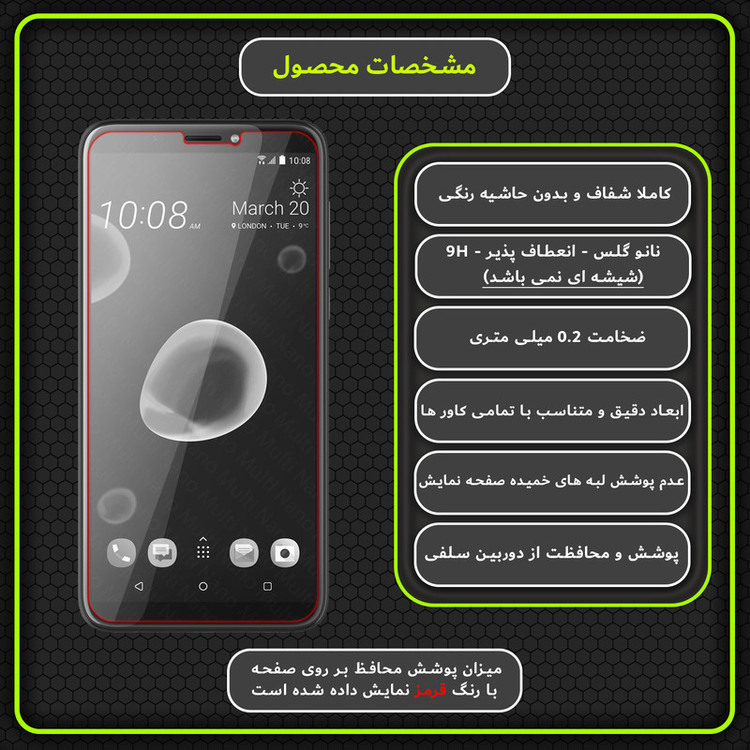 محافظ صفحه نمایش مولتی نانو مدل X-S2N مناسب برای گوشی موبایل اچ تی سی Desire 12 Plus بسته دو عددی