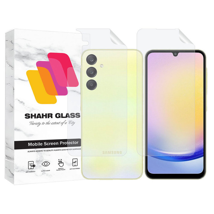 محافظ صفحه نمایش شهر گلس مدل MTNANFBSH مناسب برای گوشی موبایل سامسونگ Galaxy A25 به همراه محافظ پشت گوشی