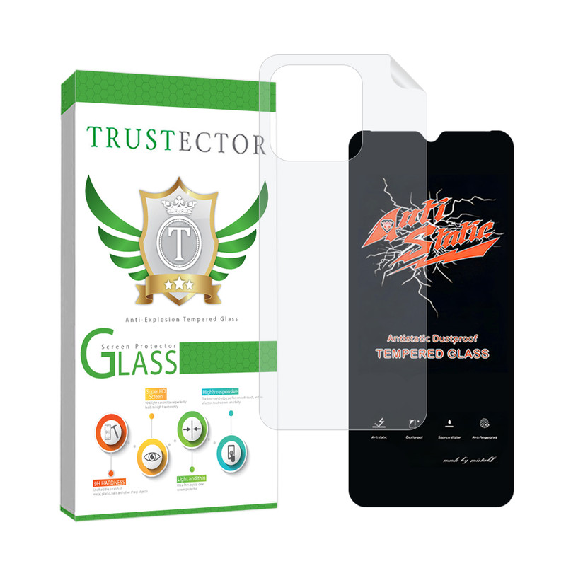 محافظ صفحه نمایش تراستکتور مدل ANTNABKTR مناسب برای گوشی موبایل شیائومی Redmi 12C / Poco C55 به همراه محافظ پشت گوشی