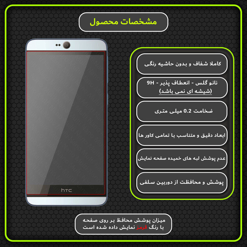 محافظ صفحه نمایش مولتی نانو مدل X-S2N مناسب برای گوشی موبایل اچ تی سی Desire 826 بسته دو عددی