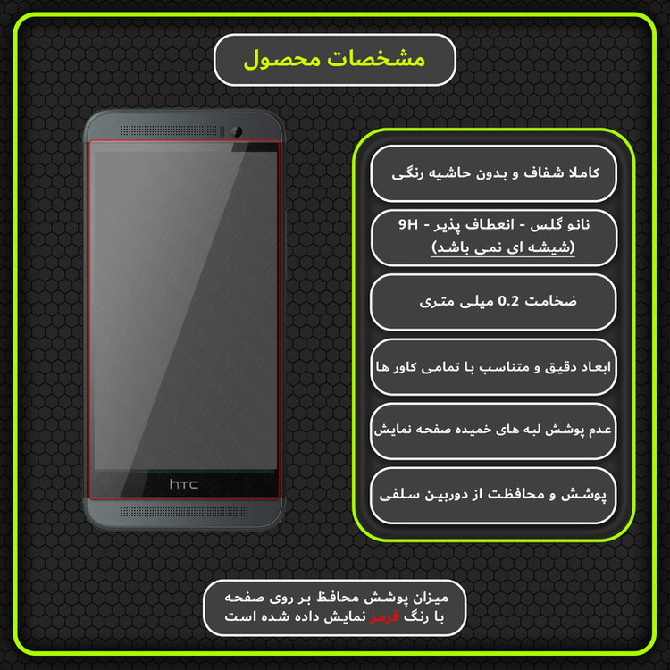 محافظ صفحه نمایش مولتی نانو مدل X-S2N مناسب برای گوشی موبایل اچ تی سی One E9 Plus بسته دو عددی