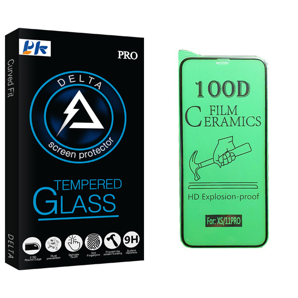 محافظ صفحه نمایش سرامیکی پی کی مدل Delta Glass مناسب برای گوشی موبایل اپل iPhone 11 Pro