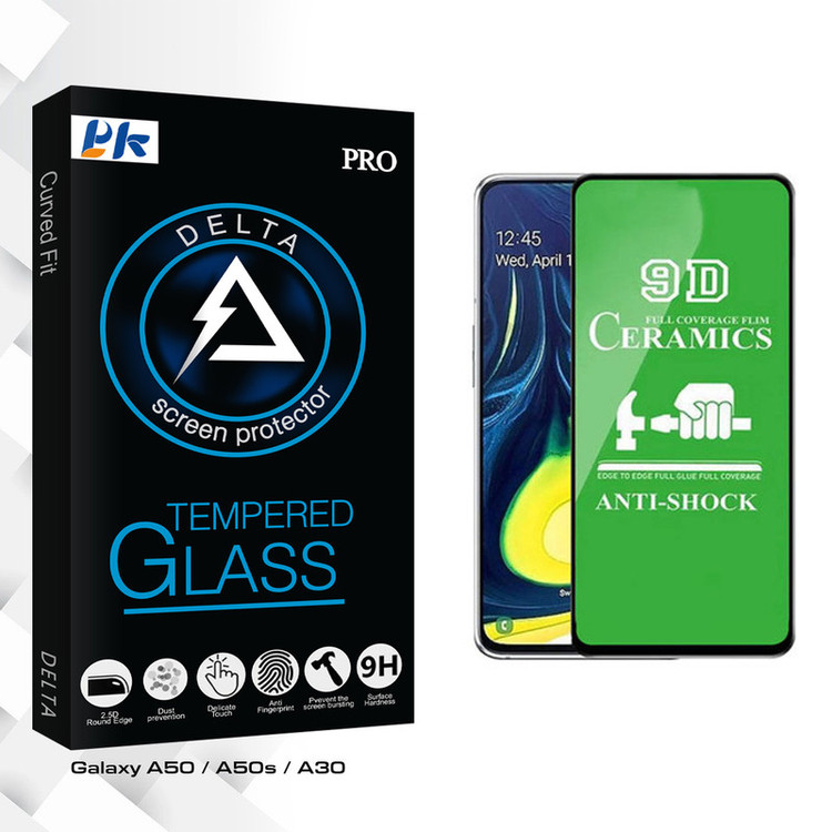 محافظ صفحه نمایش 9D پی کی مدل Delta مناسب برای گوشی موبایل سامسونگ Galaxy A50 / A50s / A30
