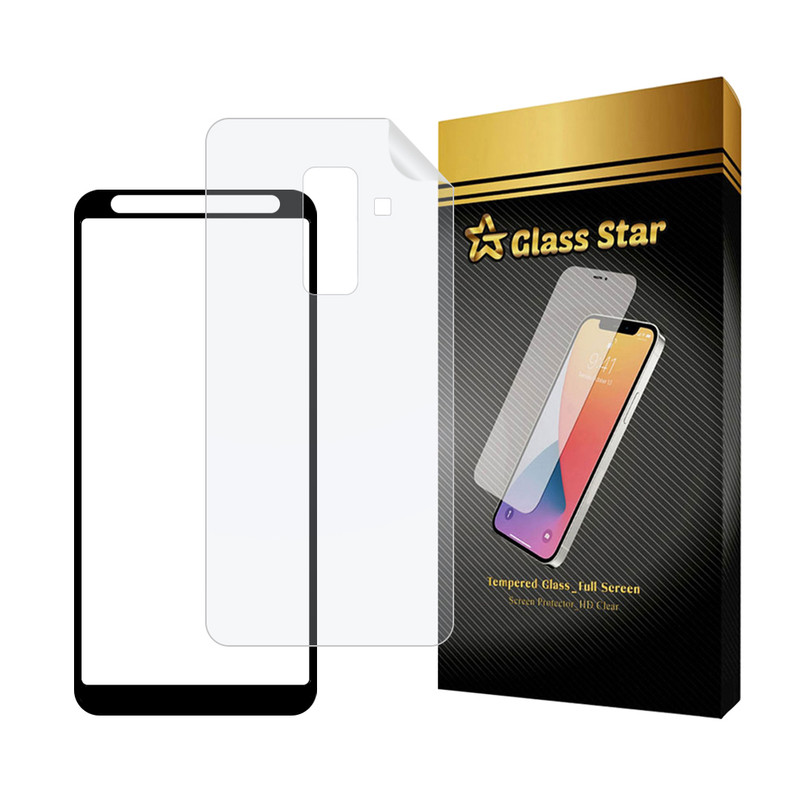 محافظ صفحه نمایش گلس استار مدل FUNABKGS مناسب برای گوشی موبایل سامسونگ Galaxy A6 Plus به همراه محافظ پشت گوشی