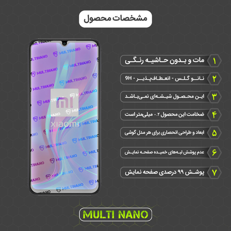 محافظ صفحه نمایش مات مولتی نانو مدل X-S2M مناسب برای گوشی موبایل شیائومی Redmi 9C بسته دو عددی
