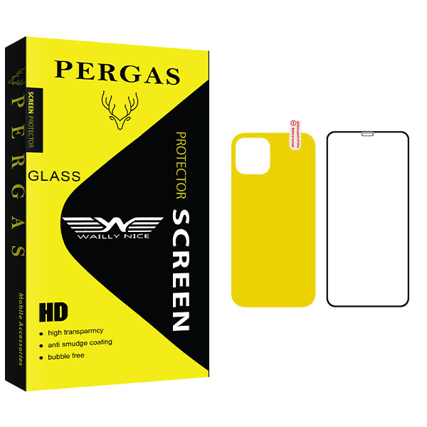 محافظ صفحه نمایش وایلی نایس مدل Pergas Glass مناسب برای گوشی موبایل اپل iPhone 12 mini به همراه محافظ پشت گوشی