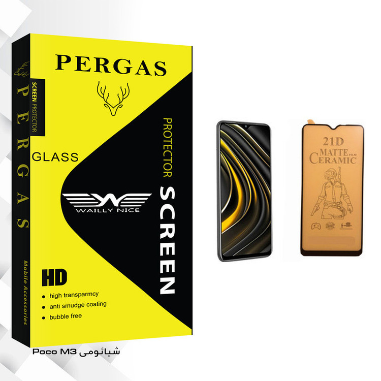 محافظ صفحه نمایش سرامیکی وایلی نایس مدل Pergas Glass مناسب برای گوشی موبایل شیائومی Poco M3