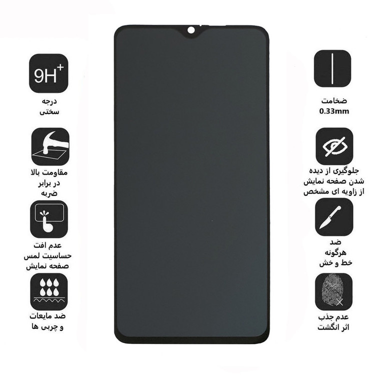 محافظ صفحه نمایش حریم شخصی گریفین مدل FLPRC GN mo مناسب برای گوشی موبایل شیائومی Mi Note 8 Pro