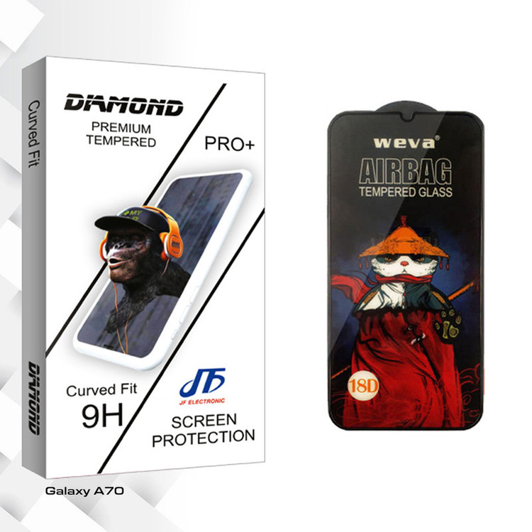 محافظ صفحه نمایش شیشه ای جی اف مدل Diamond ProAirbag مناسب برای گوشی موبایل سامسونگ Galaxy A70