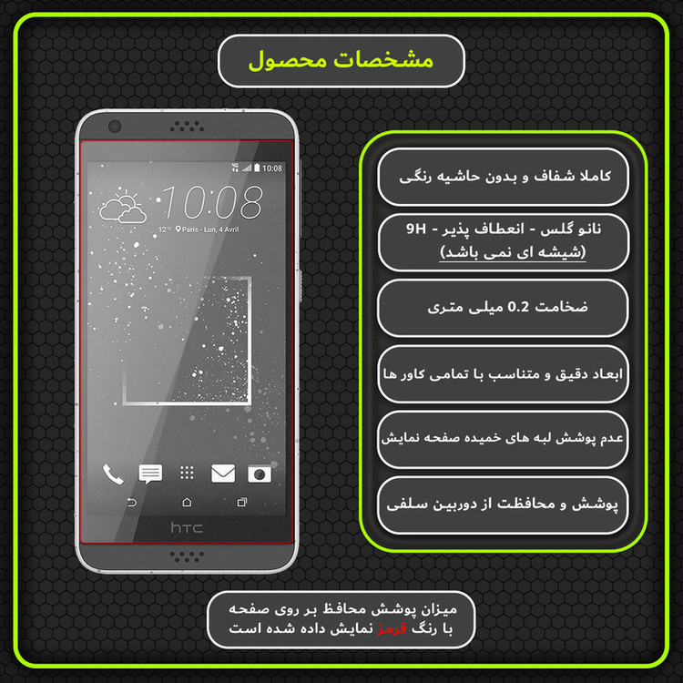 محافظ صفحه نمایش مولتی نانو مدل X-S2N مناسب برای گوشی موبایل اچ تی سی Desire 630 بسته دو عددی