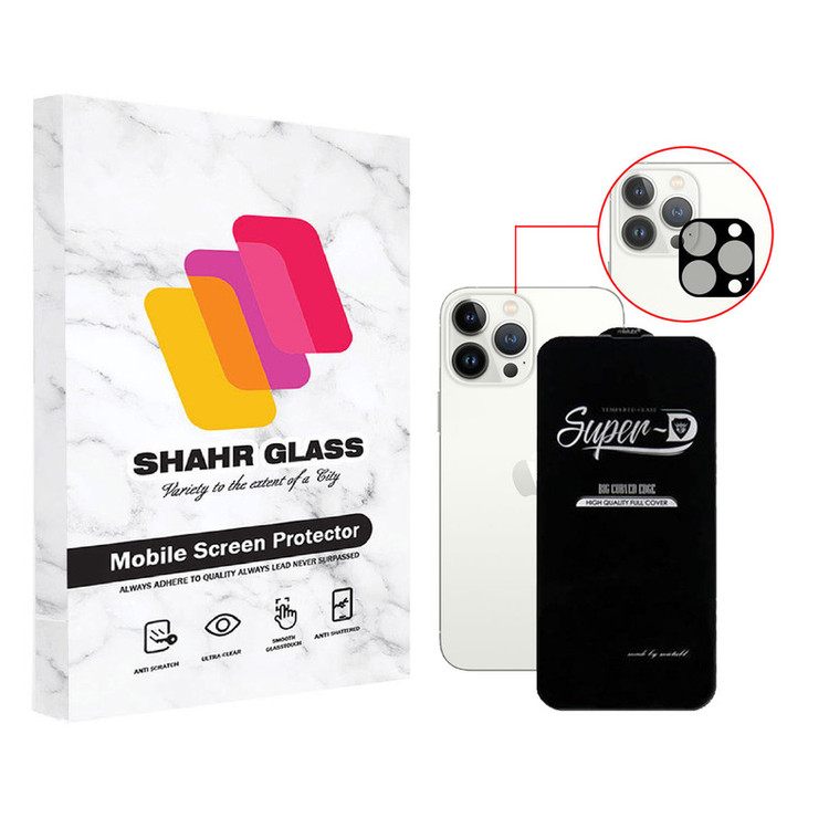 محافظ لنز دوربین شهر گلس مدل 2SFA مناسب برای گوشی موبایل اپل iPhone 13 Pro Max به همراه محافظ صفحه نمایش