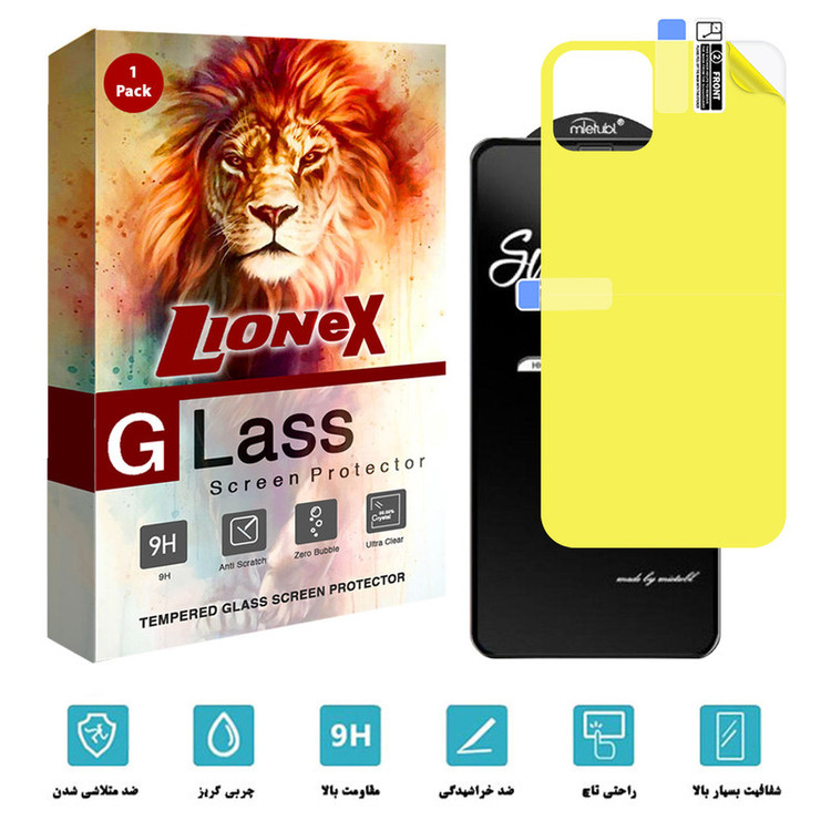 محافظ صفحه نمایش لایونکس مدل 2SN مناسب برای گوشی موبایل اپل iPhone 12 به همراه محافظ پشت گوشی