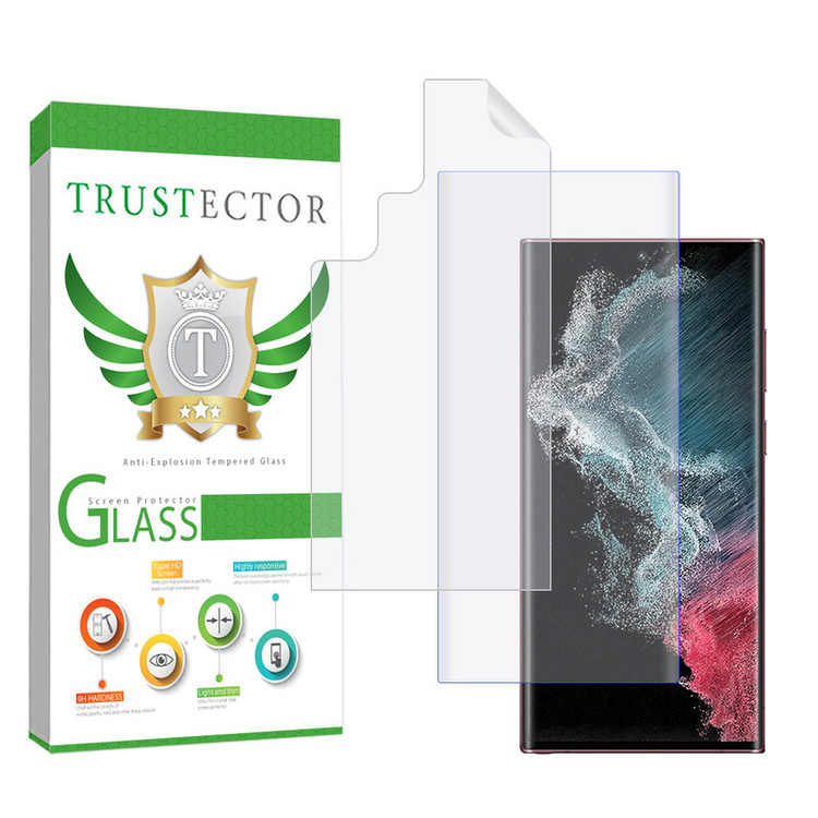 محافظ صفحه نمایش تراستکتور مدل UVNANOMTBT مناسب برای گوشی موبایل سامسونگ Galaxy S22 Ultra 5G به همراه محافظ پشت گوشی